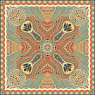 スカーフ（幾何学系デザイン）#296